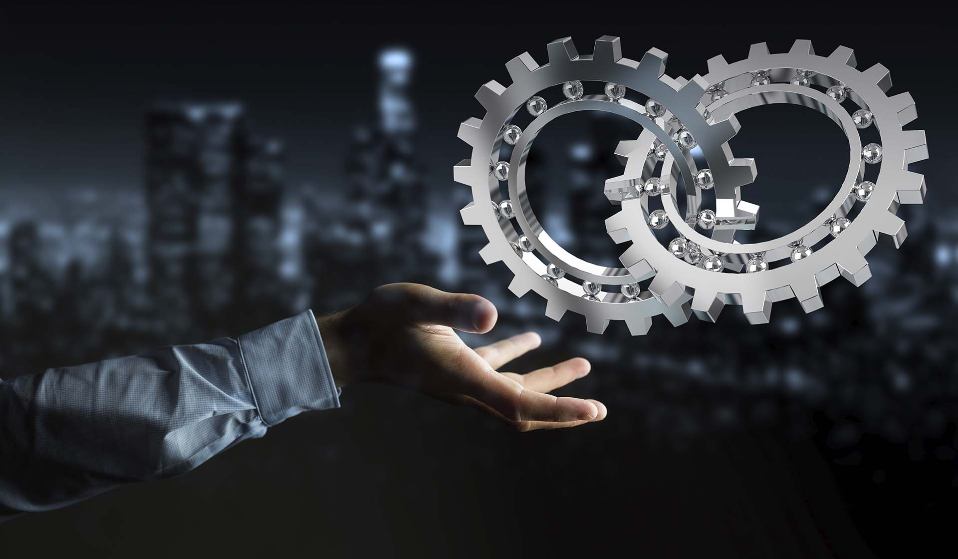 depositphotos 183619818 stock photo businessman using floating modern gear